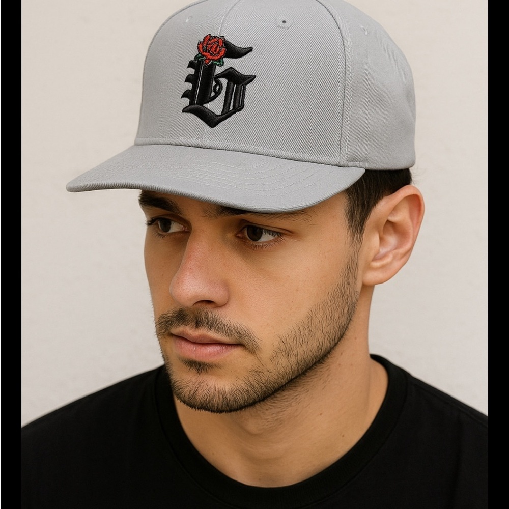 Grizzly Rose Gothic G Snapback Hat Gray Skate Streetwear